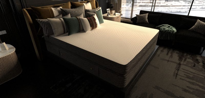 مرتبة SoftZone بفتحات تهوية في اللاتيكس، متانة عالية مع 4 دواعم جانبية وحزام إسفنجي، ودعم مزدوج بنظام السست، وطبقات فاخرة من المايكرو بوكيت واللاتيكس