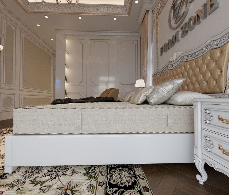 مرتبة The Quite بأقمشة معالجة مضادة للبكتيريا، نوابض حديدية، طبقة ميموري فوم، وهيكل إسفنج متوسط القساوة