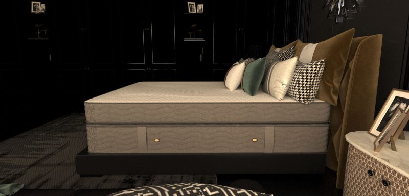 مرتبة SoftZone بفتحات تهوية في اللاتيكس، متانة عالية مع 4 دواعم جانبية وحزام إسفنجي، ودعم مزدوج بنظام السست، وطبقات فاخرة من المايكرو بوكيت واللاتيكس