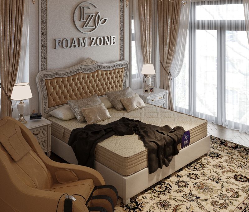 مرتبة The Quite بأقمشة معالجة مضادة للبكتيريا، نوابض حديدية، طبقة ميموري فوم، وهيكل إسفنج متوسط القساوة