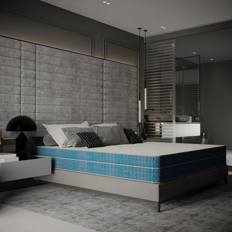 مرتبة Memory Zone بنظام النوابض المزدوجة وطبقة الميموري فوم عالية الكثافة، تدعم العمود الفقري وتوفر نومًا هادئًا ومتينًا