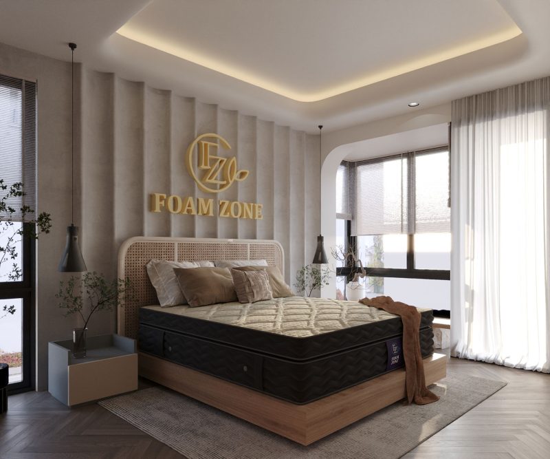 مرتبة Timeless بتهوية مثالية عبر فتحات في اللاتيكس و4 فتحات جانبية، متانة عالية بدواعم وحواجز إسفنجية، دعم مزدوج بتقنية DSS ونانو سبرنج، وطبقة ميموري جيل للبرودة