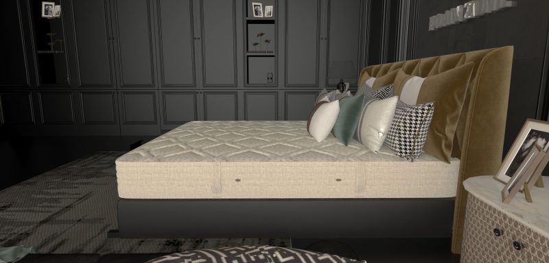 مرتبة Superme Zone بدواعم جانبية وعرضية، طبقة عزل سفلية، قماش فاخر بكثافة عالية، طبقات إسفنجية متعددة، ونوابض منفصلة بتقنية Multi Zones