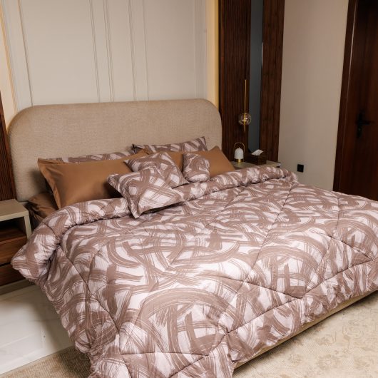 لحاف تركي بني فاخر من القطن الطبيعي