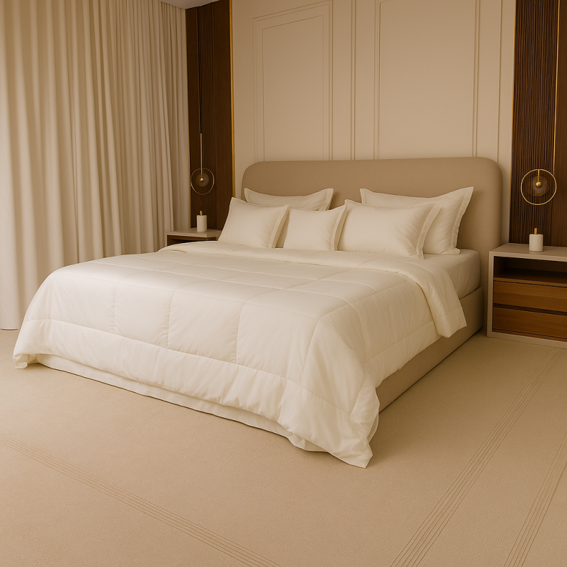 طقم لحاف سادة أبيض مايكروفايبر صيني مكون من 10 قطع بتصميم عصري وألوان متنوعة