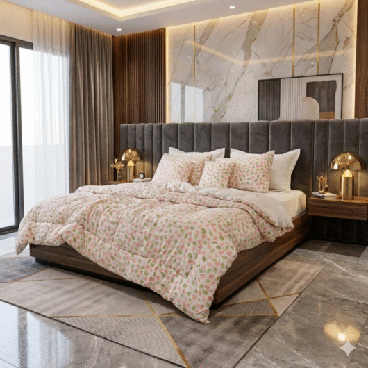 طقم لحاف 10 قطع مايكروفايبر صيني بتصميم عصري