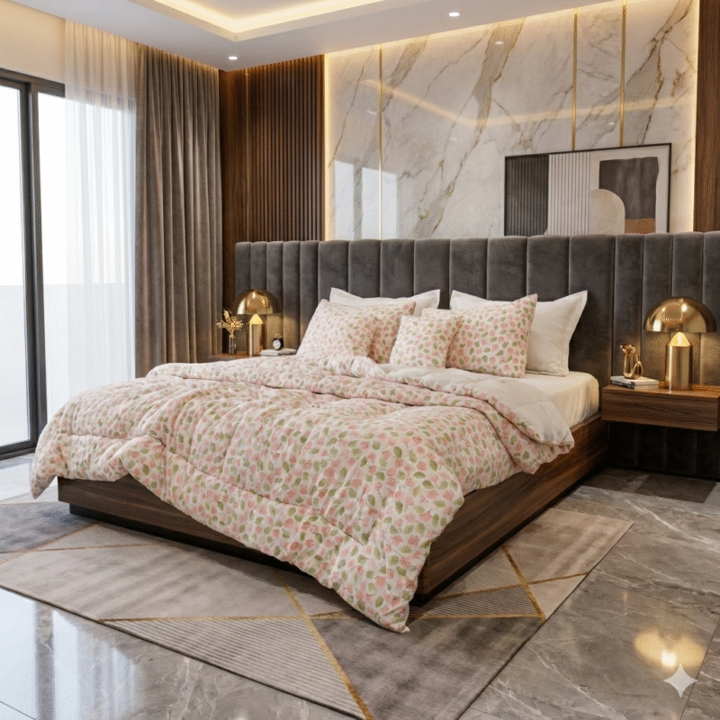 طقم لحاف 10 قطع مايكروفايبر صيني بتصميم عصري