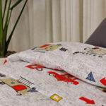 طقم لحاف اطفال/رضع 6 قطع قطن 100% مع حشوة مايكروفايبر بتصميم عصري