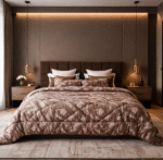 طقم لحاف تركي فاخر 12قطعة قطن 100% مع حشوة مايكروفايبر بتصميم عصري