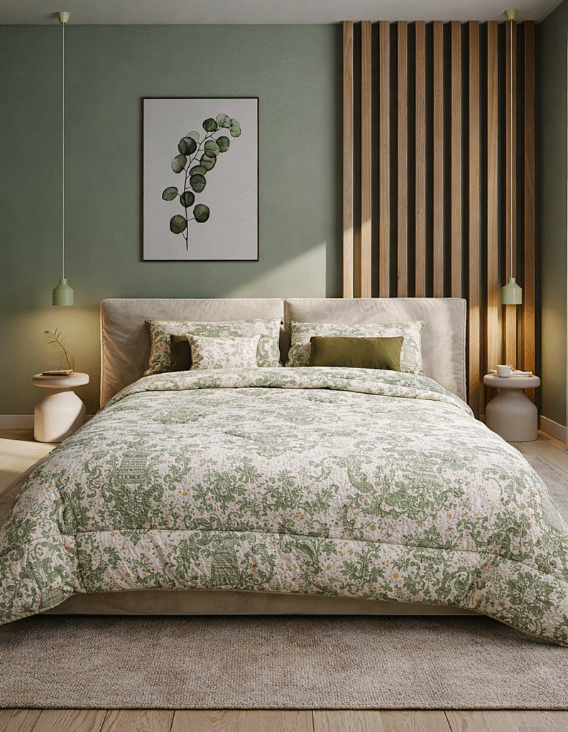 طقم لحاف تركي فاخر 12قطعة قطن 100% مع حشوة مايكروفايبر بتصميم عصري