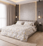 طقم لحاف تركي فاخر 12قطعة قطن 100% مع حشوة مايكروفايبر بتصميم عصري